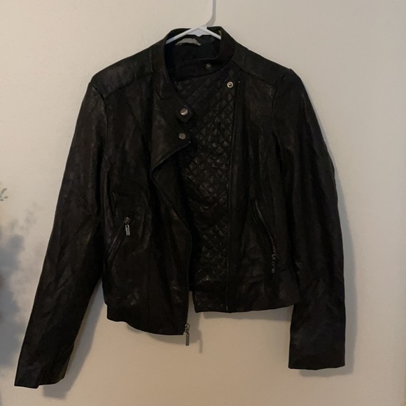 Cole Hahn Black Genuine Leather Jacket - Picture 2 of 10